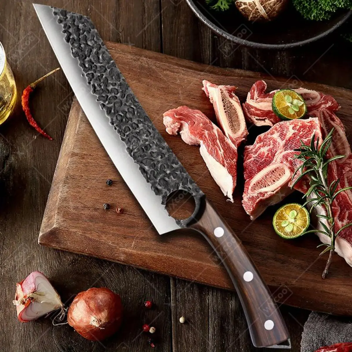 1 PC Stainless Steel Kitchen Chef Knife Sharp Boning Knife Multipurpose Household Cooking Tool Handmade Forged Knife Kitchen Vegetable Cutter