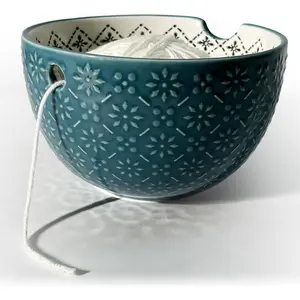 Crochet Yarn Bowl for Knitting, Ceramic Yarn Holder Crocheting Bowl with   , 6in Large Crochet Holder Bowls for Yarn of  Types,  Decorative Knitting Crochet Supplies