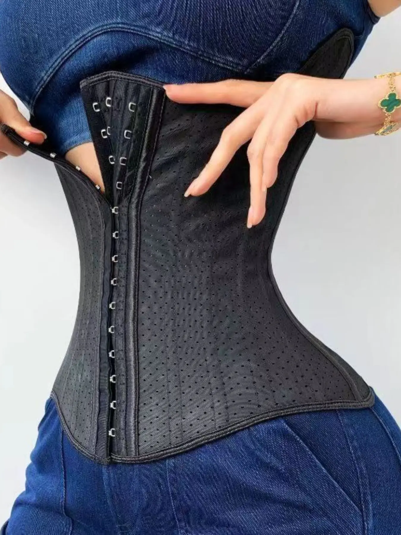 Women's Sporty Shapewear, Adjustable Buckle Waist Cincher, Fitted Compression Belt for Daily Fitness, Running, Body Shaping, Sleeveless