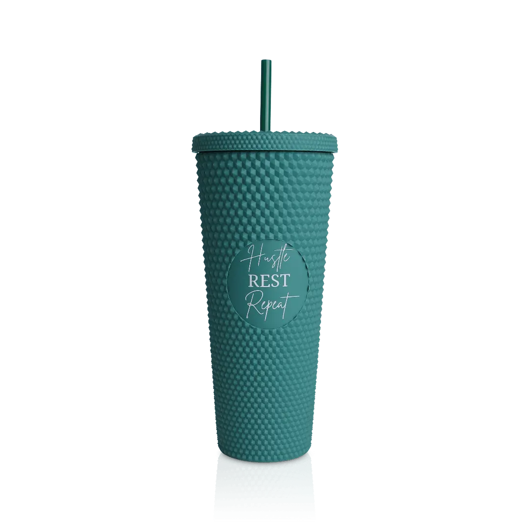 Studded Teal Green Hustle Tumbler