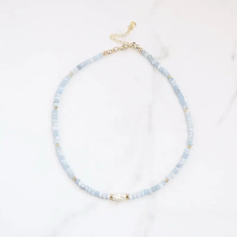Coastal Seaglass Necklace, Stainless Steel, Handmade