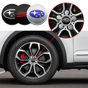 4pcs 56mm Aluminum Subaru Models Car Wheel Hub Center Cap Stickers Emblem Badge Decoration Decals For Subaru Legacy WRX STI BRZ Tribeca Impreza Forester Levorg Outback XV Auto Styling Accessories Sticker For Cars
