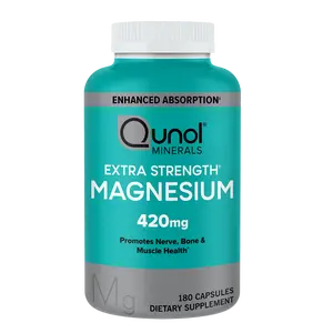 Qunol Magnesium Capsules 420m, High Absorption Magnesium Supplement, Extra Strength, Bone and Muscle Health Supplement Healthcare Supplement
