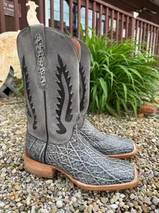 Black Jack Men’s Ice Grey Elephant Square Toe Cowboy Boots IG8011-96