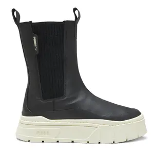 PUMA Womens Mayze Stack Round Toe Platform Chelsea Pull On Casual Boots Ankle Low Heel 1-2" - Black PUMA Womens Mayze Stack Round Toe Platform Chelsea Pull On Casual Boots Ankle Low Heel 1-2" - Black