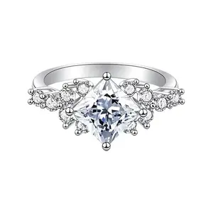 #04 925 Sterling Silver Synthetic Moissanite Ring