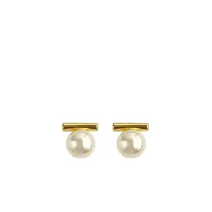 Set the Bar Pearl Studs - Gold