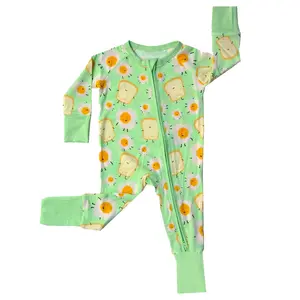 Tiny Knot Co. Baby Convertible TENCEL Modal Pajamas with Fold Over Mittens & Footies Grippers for Newborns Comfortable Sleepwear Set