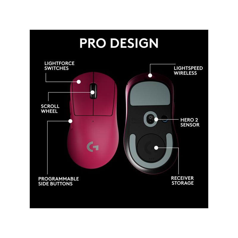 Logitech Pro X Superlight 2 DEX Wireless Mouse - Magneta