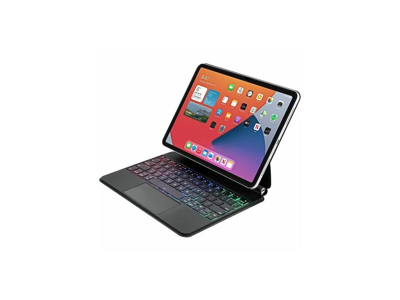 ADESSO WKB-7020 Bluetooth Keyboard Case for iPad Pro 12.9-inch (3rd, 4th, 5th, 6th Gen) and iPad Air 13-inch (M2/M3), Ultra-Slim Aluminum Design with Magnetic Cover, Scissor-Switch Keys