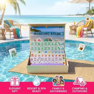 160-Tile Floating Tile Game Set - Waterproof Sports & Outdoor Leisure Equipment, Includes Storage Bag, Dice, Cards for Pool, Beach Parties