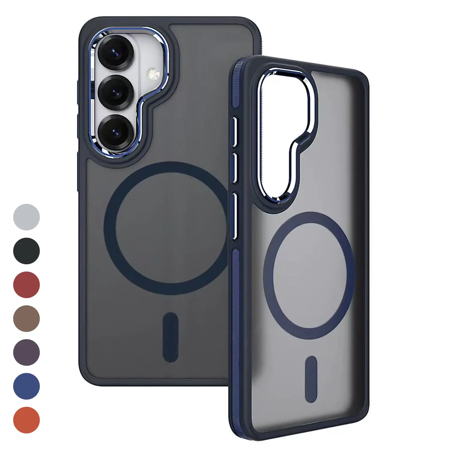 Translucent Matte Case for Samsung Galaxy S26 25 24 23 S22Ultra Case Compatible with Magsafe Military Grade Drop Resistant, Color Hybrid Non-Slip Phone Case Matte Glossy Magnetic Case Cover