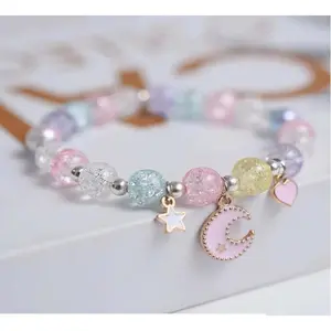 Crescent Moon and Star Bracelet for Girls