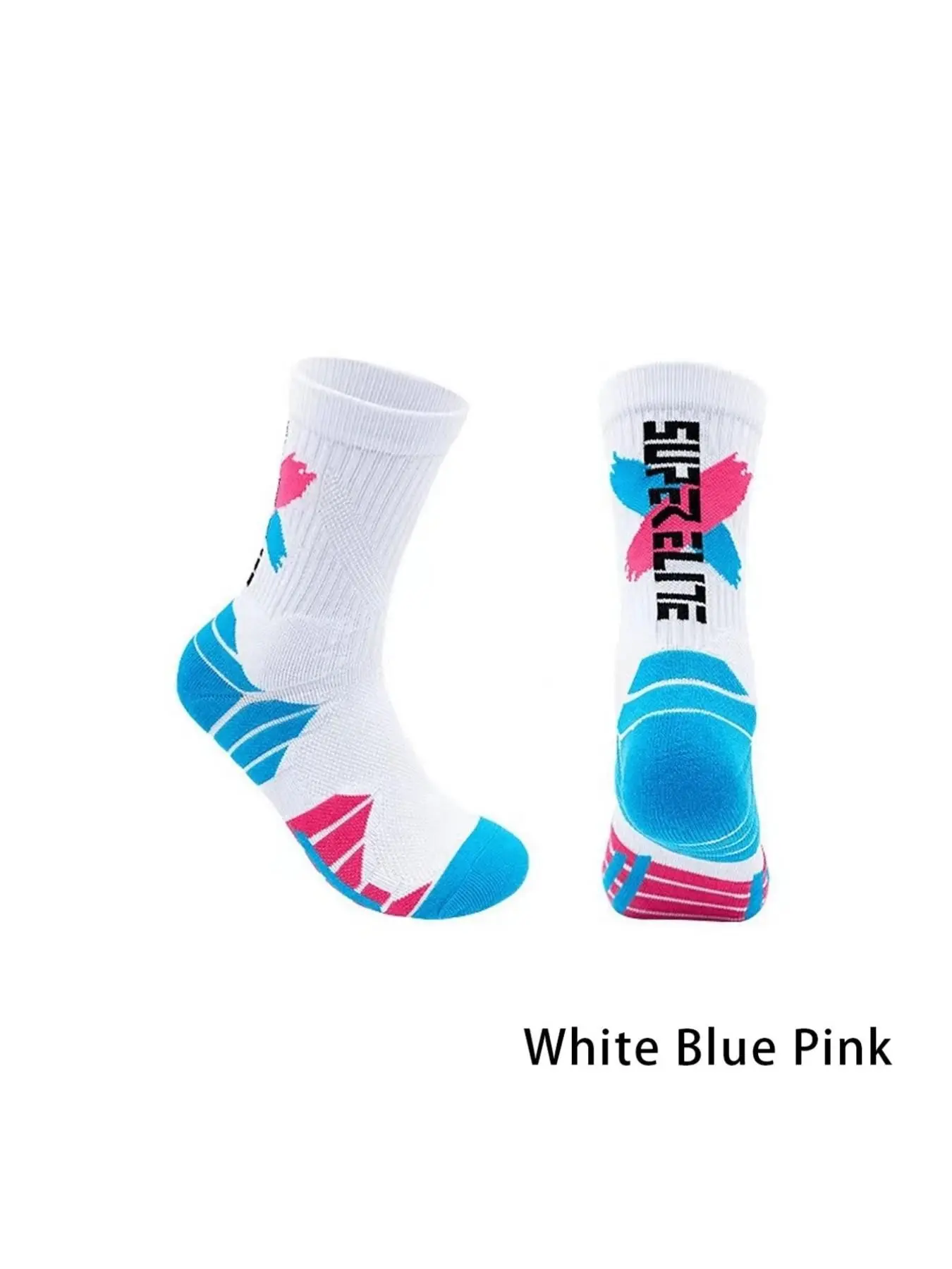 Men Women Sports Socks, Athletic Socks, Cushioned Training Socks, Thick Cushioned Sole, Shock Absorbing Breathable, All-Season Basketball Running Badminton, Sweat-Wicking Anti-Odor Comfort