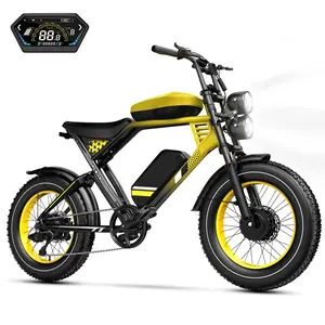 ES2 Cool Electric Bicycle，Equipped with an aluminum alloy frame, Full SuspensionSystem,32mph Top Speed,Peak motor 3000W, Approximate cruising range100-200 Miles,20-lnch All-TerrainTires,  cool and stylish sport ebikes g