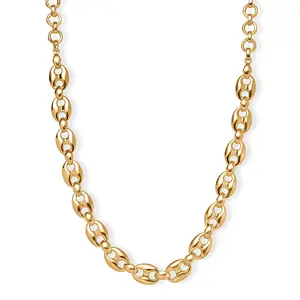 Mariner Link Necklace in 18K Yellow Gold Plated Bronze 18-20 Inches Christmas Gifts