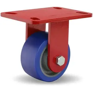 Hamilton Caster 4" Diam x 2" Wide x 5-5/8" OAH Top Plate Mount Rigid Caster Polyurethane, 600 Lb Capacity, Precision Sealed Bearing, 4-1/2 x 6-1/2" Plate R-HS-4SPB