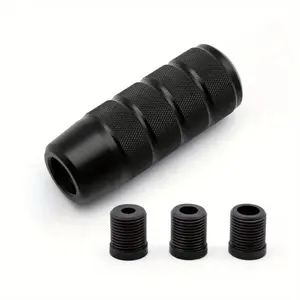 Universal Aluminum Alloy Manual Automatic Transmission Car Shifter Gear Shifter Shift Knobs Set Black with Adapter