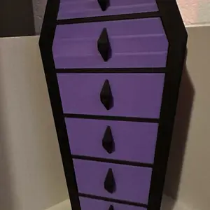 Coffin Jewelry Boxes with Customized Colors and Drawer Pulls Six Drawers Organizer