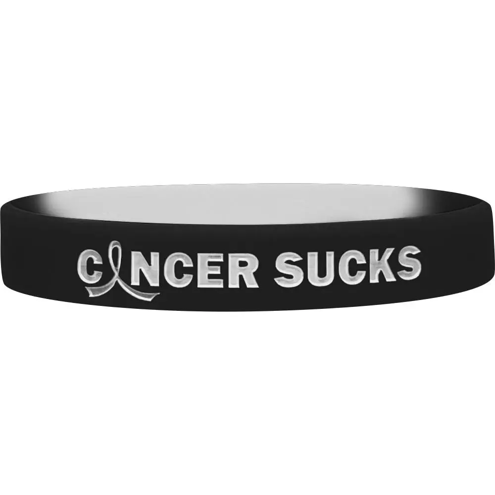 Cancer Sucks Silicone Wristband - Black/White