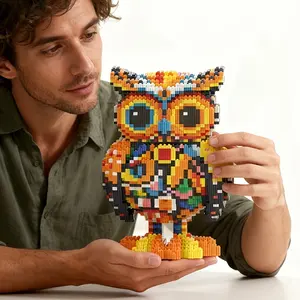 Wwjd Flower Owl Parrot Building Blocks 3D Puzzle Model Decoration, Stress Relief Toy, Indoor Decor, Birthday Christmas New Year Gift