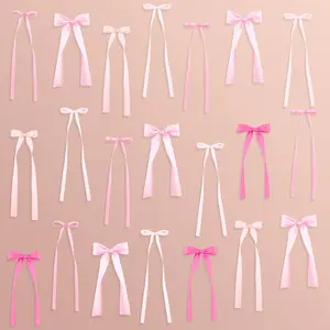 48Pcs Pink Bow Decor, Bow Wall Decor Ribbon Bows Decorations for Party Bridal Shower, Bachelorette Party, Wedding Backdrop, Birthday, Baby Shower, Women Girls Room Bedroom Wall Decoration