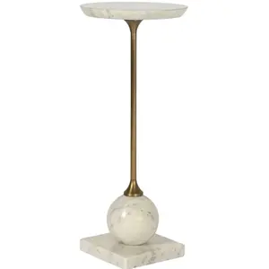 Uma Marble Drink Table - white