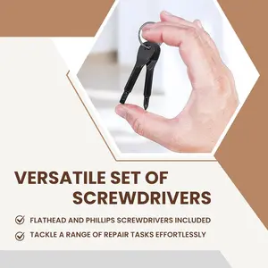 Pocket Screwdriver Set (Pack of 2) - Best Stocking Stuffers - EDC Keychain - Portable Repair Tool for Small Projects, Furniture - Compact & Ergonomic Flat Head & Phillips Key Screwdriver - 2 Colors