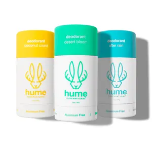 Hume Supernatural Deodorant 3-Pack, Plant & Probiotic-Based-Sensitive Skin Safe-Baking Soda Free