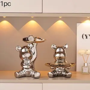 Violent Bear Tray Organizer Decorative Piece, Luxury Living Room Entryway Shoe Cabinet Home Decoration, Moving-In Gift