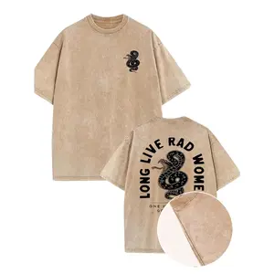 230 High-Quality Batik Pure Men'S Retro Fashion Single Piece Short-Sleeved Round Neck T-Shirt With Extremely Scary Snake Printing, Double-Sided Printing, And A Certain Thickness Suitable For Summer Wear