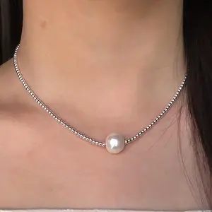 【Real Pearl】10-12mm Natural Freshwater Pearl Necklace Elegant Classic Design Perfect Gift for Anniversaries & Special Occasions