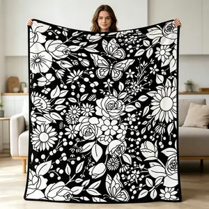 Color-Fillable Flannel Blanket, Creative Art Craft Kit, Suitable for Children and Adults, Holiday Gift