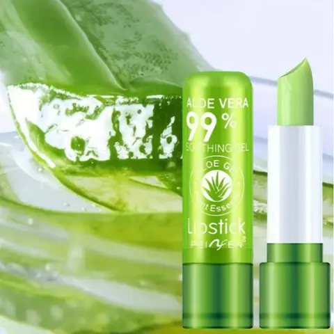 Aloe Vera Lipstick, Magic Temperature Color Changing Lip Gloss, Long-Lasting Moisturizing Hydrating Gel, Radiant Makeup Finish, Single Pack, Moisturize