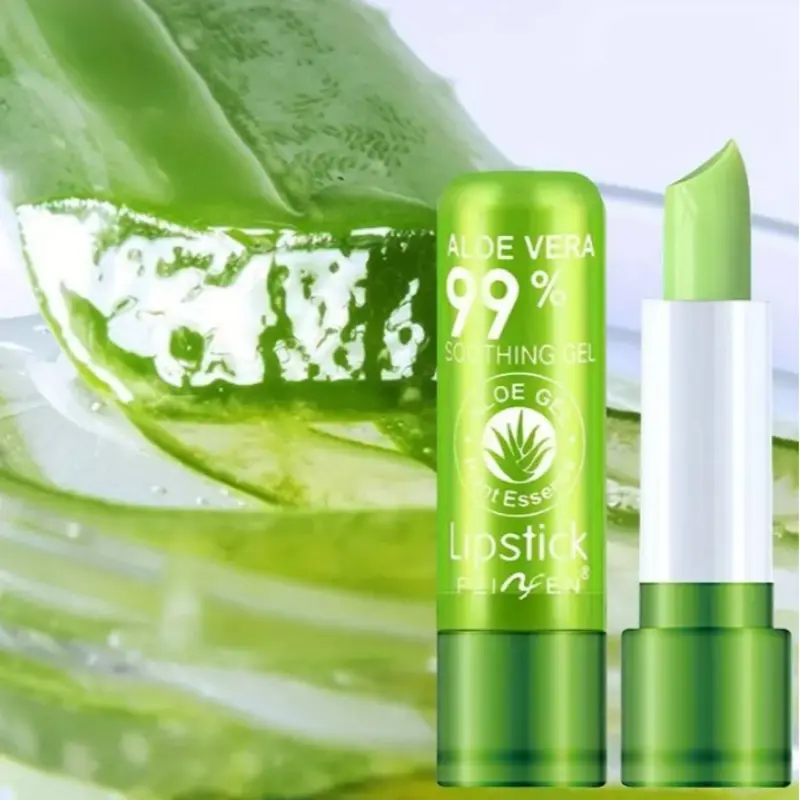 Aloe Vera Lipstick, Magic Temperature Color Changing Lip Gloss, Long-Lasting Moisturizing Hydrating Gel, Radiant Makeup Finish, Single Pack, Moisturize