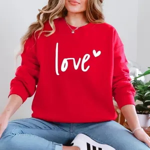 Love sweatshirt, heart-shaped sweatshirt, couple sweatshirt, Valentine’s Day gift sweatshirt, Heart Love hoodie, gift for her, women’s sweatshirt GARMENTARY