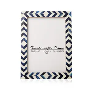 Photo Frame Mosaic Chevron Blue & White 5x7 Inch