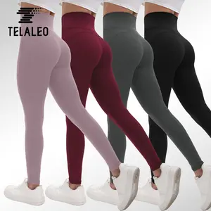 TELALEO 4 value pack Women’s High Waist Yoga Pants – Soft Skin-Friendly Workout Leggings with Tummy Control, 4-Way Stretch Athletic Pants for Gym & Running