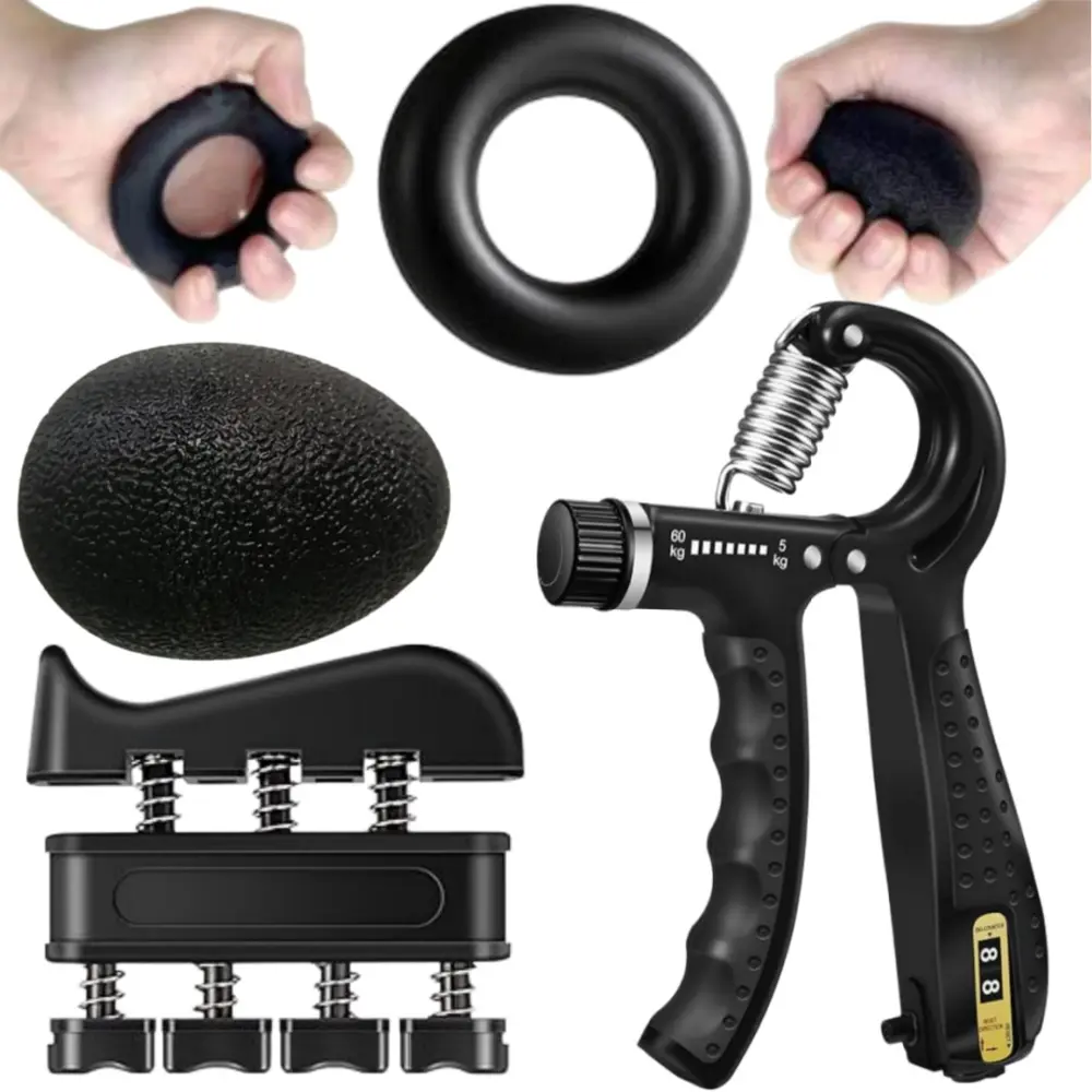 Portable Adjustable Silicone Hand Grip Strengthener Multi-Tool Set - Compact, Functional Gym Strength Training Equipment, Forearm & Finger Exerciser for Carpal Tunnel Relief, Elderly Rehabilitation