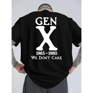 Trendy Summer Outdoor Sports T-Shirt, Suitable for Gen X, Casual Plus Size, Men's Fashion Print, Loose Fit, Versatile Crew Neck Design