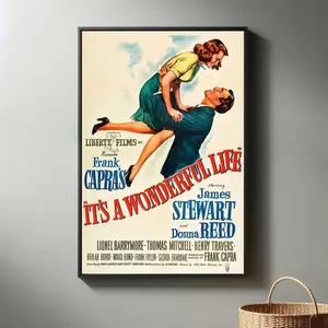 It's a Wonderful Life Movie Posters | High Quality Canvas Print I 2024 Movie Poster | Modern Room Decorative Arts | Popular Film Gift