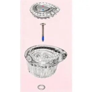 White and Chrome Faucet Knob Insert for Moen Posi-Temp One-Handle Tub and Shower, Replacement Handle Kit, Easy Installation, Durable Bathroom Hardware, Universal Fit for Shower Faucet Systems