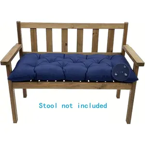 (Stool not included)47.24x20in Outdoor Bench Cushion, Waterproof Swing Cushion Bench Seat Cushion, Swing Chair Replacement Seat Pads Cushion Pillow for Lounger Garden Furniture Patio Metal Wooden Bench