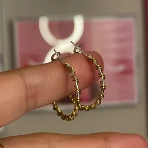 Two Toned Wire Wrapped Hoop Earrings