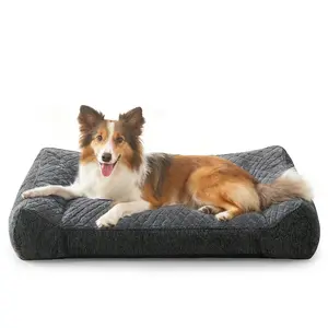 Orthopedic Dog Beds - Plush Couch Bed for Large/XL Dogs, Egg-Crate Memory Foam, Easy-Clean Waterproof Cover & Secure Bottom