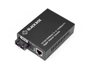Black Box Pure Networking Transceiver Media Converter 1 x Network (RJ-45) - 1 x SC Ports - DuplexSC Port - Multi-mode-850 nm Fiber-Gigabit Ethernet-1804.46 ft-AC Adapter-Standalone, Rack-mountable