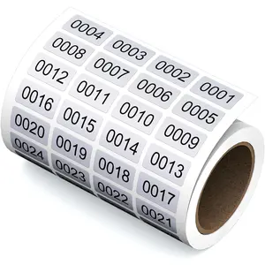 0001-2000 0.4"x0.8"  Vinyl Inventory Number Stickers Labels for Storage Organizing Boxes Classification Inventory Management, 2000 count  Self Adhesive Continuous Digital Sticker Label