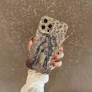 Vintage Virgin Mary Pattern Phone Case, Anti-drop Total Protective Protective Case, Decorative Phone Protector Cover Compatible with iPhone, Casing, Shockproof, Phone Accessory