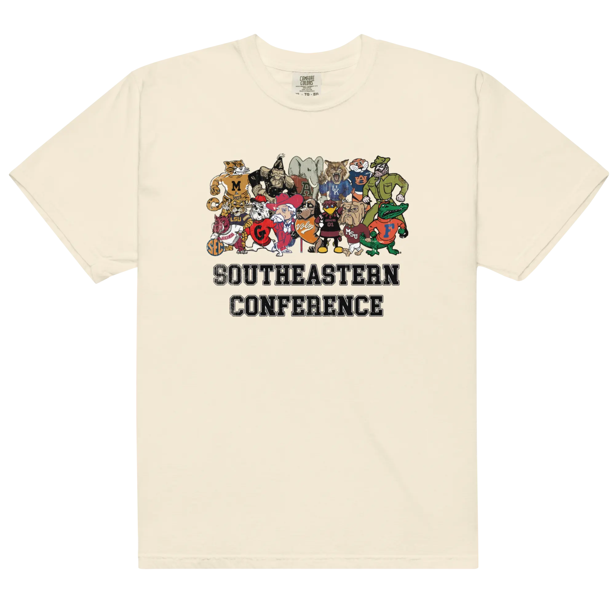Unisex Vintage Mascots Graphic Tee | Oversized Comfort Colors T-Shirt | Retro Game Day Shirt with All Throwback Teams