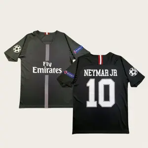 2018 2019 Paris League away NO.10 Black Short Sleeve Soccer Jersey